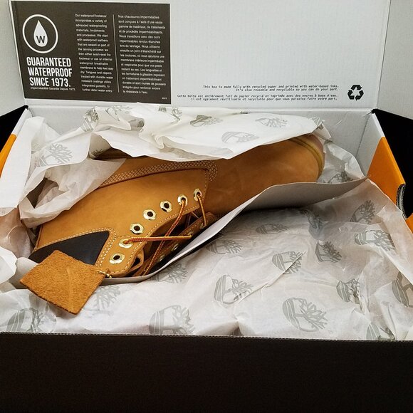 Timberland 6'' Premium Men's Boots Wheat Nubuck Size 8 - Yellow #TB010061 NEW! - Picture 12 of 13